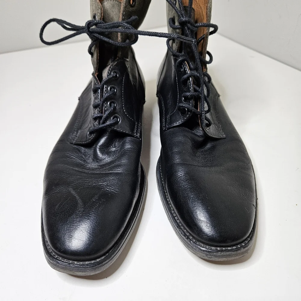 J&M Boots 1850 Black Leather & Gray Suede Men's 10.5 Steampunk